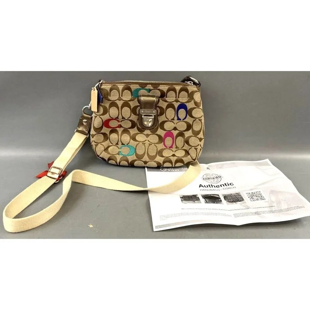 Coach Multicolor Legacy Stripe Crossbody Bag w/ Leather Straps (CoA)